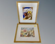 Two Barcha Barm-Lavee pictures 'Israel and Zion' and 'Jerusalem of Gold',