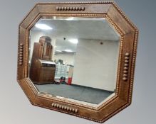An Edwardian octagonal mirror,