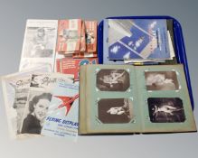 A photograph album containing reproduction erotic photographs, stamp saver books etc.