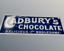 A reproduction Cadbury's Chocolate enamelled advertising sign,