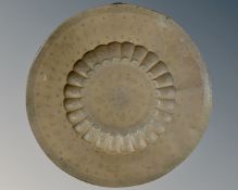 An Eastern brass tray.