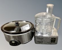 A Russell Hobbs slow cooker together with a Magimix Cuisine Systeme 5.