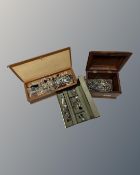 A brass mounted wooden table box,