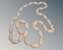 A Victorian bone necklace.