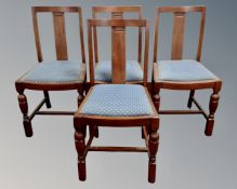A set of three oak dining chairs