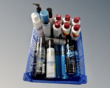 A quantity of cosmetics including tanning foam,