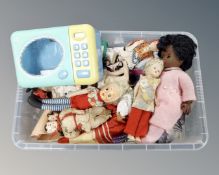 A box of 20th century children's toys and dolls etc.