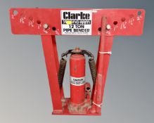A Clarke 12 ton hydraulic pipe bender