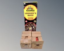 A boxed Logger's Mate cutting bench and four boxed Forest Master MLR 52 petrol engines