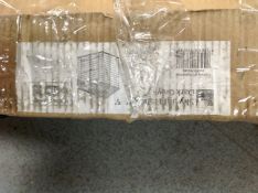 An unassembled plastic garden shed (as found)