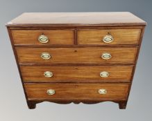 A late George III mahogany chest of five drawers,
