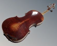 A late 19th century German violin with two-piece 13