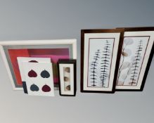 A group of eight contemporary floral prints.