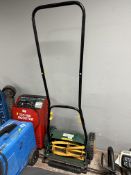 A push along garden mower.