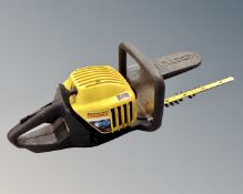 A McCulloch Virginia petrol hedge trimmer.