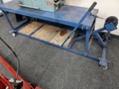 A motorbike servicing platform.