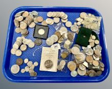 Assorted Georgian and later coins including some silver, George III 1797 cartwheel penny,