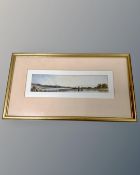 Attributed to Peter De Wint (1784-1849) : Panoramic river valley and town, watercolour,