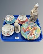 A pair of Aynsley bone china tea cups with saucers, Wedgwood collector's plates,