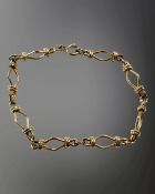 A 9ct yellow gold bracelet, 4.5g, length 20 cm.