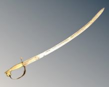 An Indian brass handled sword.