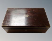 A 19th century brass bound travelling writing slope.