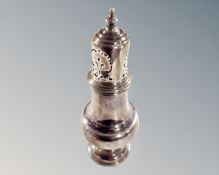 A Birmingham silver pepper pot. CONDITION REPORT: 57.