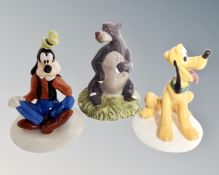 Two Royal Doulton Mickey Mouse Collection Disney figures including Goofy and Pluto,