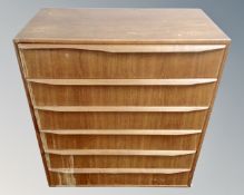 A 20th century teak chest of six drawers a/f (width 78cm) CONDITION REPORT: Damage