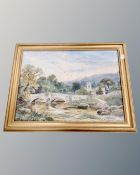 S. Wagstaff : On The River Derwent, Yorkshire, watercolour, signed and dated 1893, 73cm by 53cm.