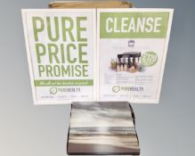 A decorative wall canvas together with five assorted Maxi poster frames.