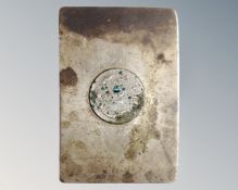A Victorian silver match vesta inset with coin