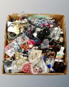 A box containing a very large quantity of assorted costume jewellery.