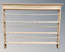 A pine plate rack.