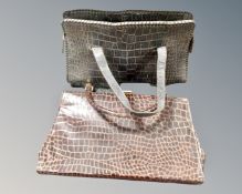 Two vintage lady's leather handbags.