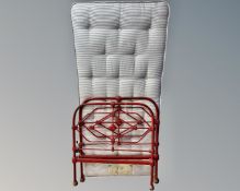 An antique cast iron painted 3' bedframe together with a Sleepwell mattress.