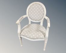 A French style painted armchair