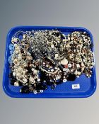 A tray of costume beaded necklaces (q)
