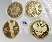 Four oversized commemorative issue medallions - Europe (4)