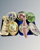 Two trays of various Maling lustre china