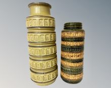 Two West German pottery stick stands,