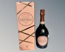 A bottle of Laurent-Perrier Cuvee Rosé champagne in box, 750ml.