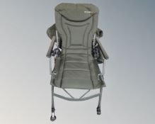 A Chub folding fishing chair in carry bag.