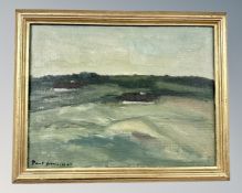 Continental School : Farm landscape, oil on canvas, indistinctly signed, 43cm by 33cm.