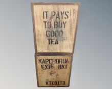 Two vintage tea chests.