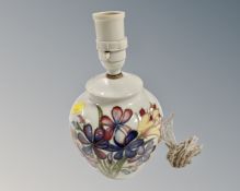 A Moorcroft table lamp
