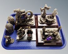 A tray of eight cast pewter Myth and Magic figures,