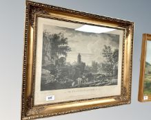 A 19th century engraving, 'The Italian Fishermen', 48cm by 38cm.