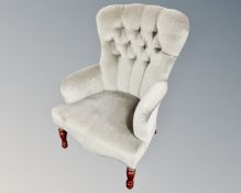 A Victorian style lady's chair in green dralon