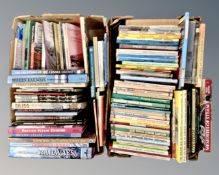 Two boxes of books relating to railways